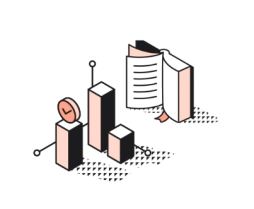 Livre ouvert et des colonnes en différentes tailles
